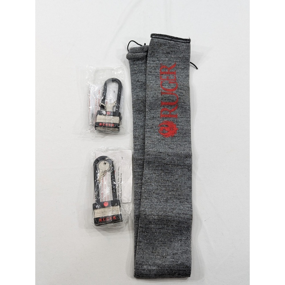 (2)Ruger Safety Firearm Gun Lock 5035A With 2 keys And Manual 3.5" And Gun Sock